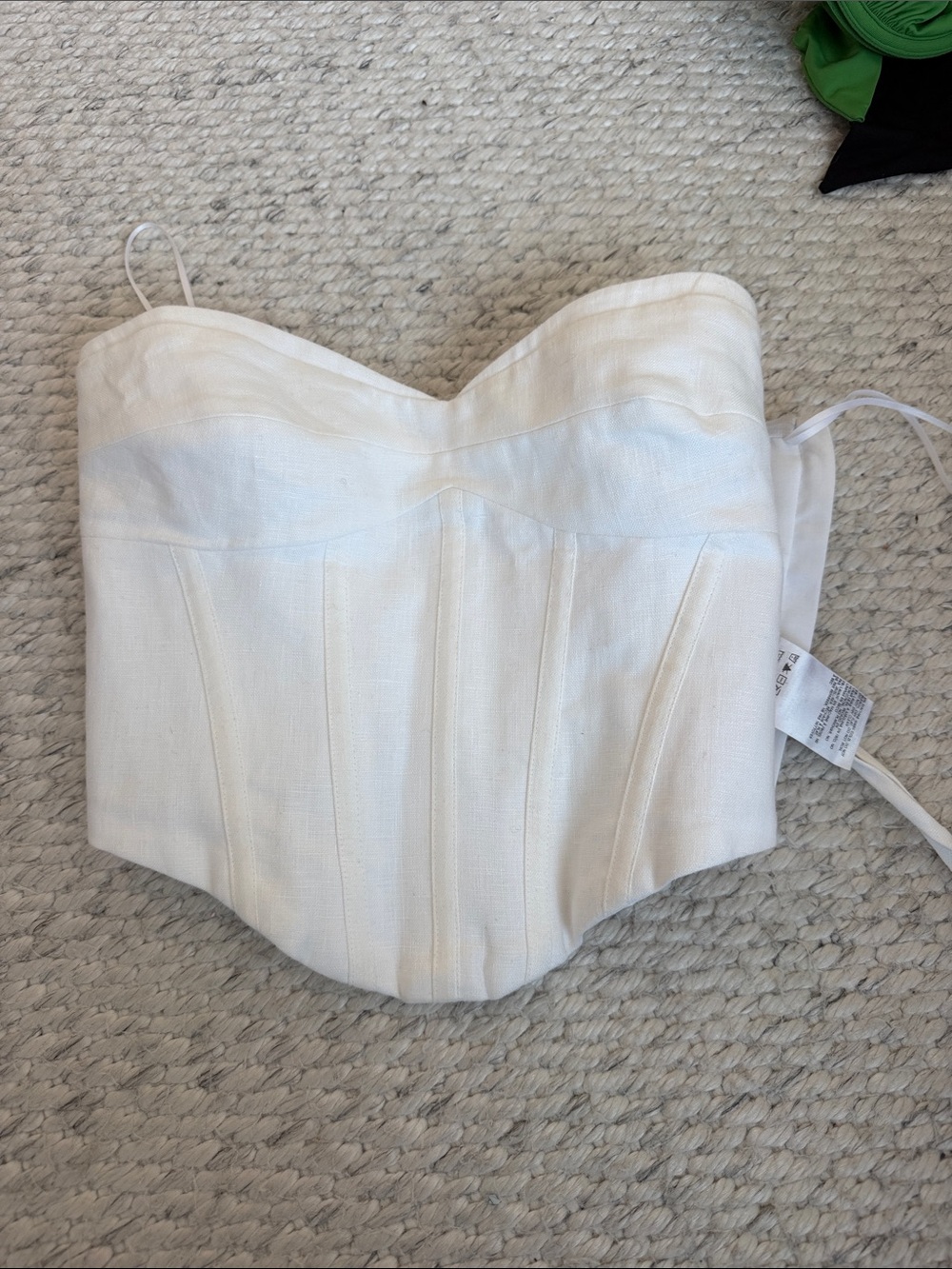 Reformation White Strapless Corset Top